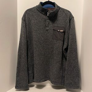 Woolrich Sweater Mens XL Grey Quarter Snap Pullover Outdoor Polyester Sweatshirt